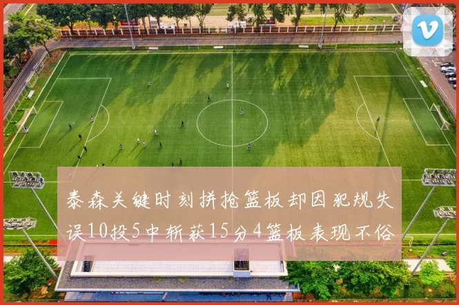 泰森关键时刻拼抢篮板却因犯规失误10投5中斩获15分4篮板表现不俗